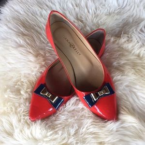 Diana Kelly patent leather flats with bow detail